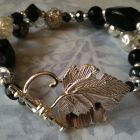 Vine Black &amp; Silver Multi Beaded Duo Bracelet