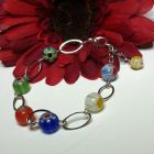 Millefiori Flower Beaded Bracelet