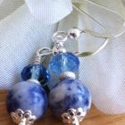 Denim Lapis Sterling Silver Dangle Earrings