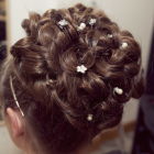 Flower  &amp; freshwater pearl hair pins